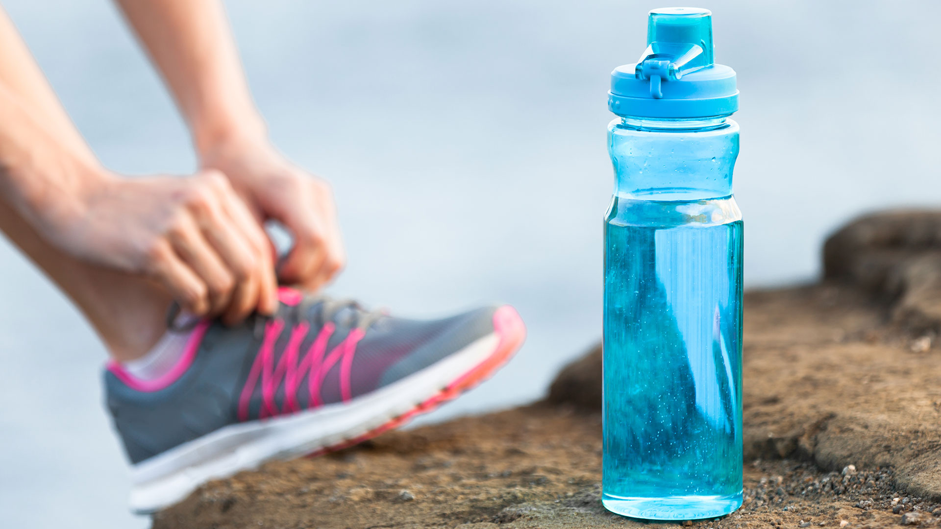 Exercising with water bottle